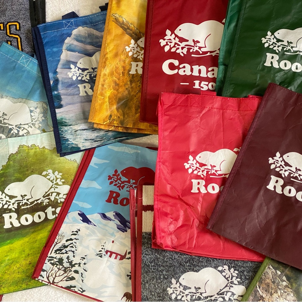 Roots Reusable Tote Bags - Multicolor Set